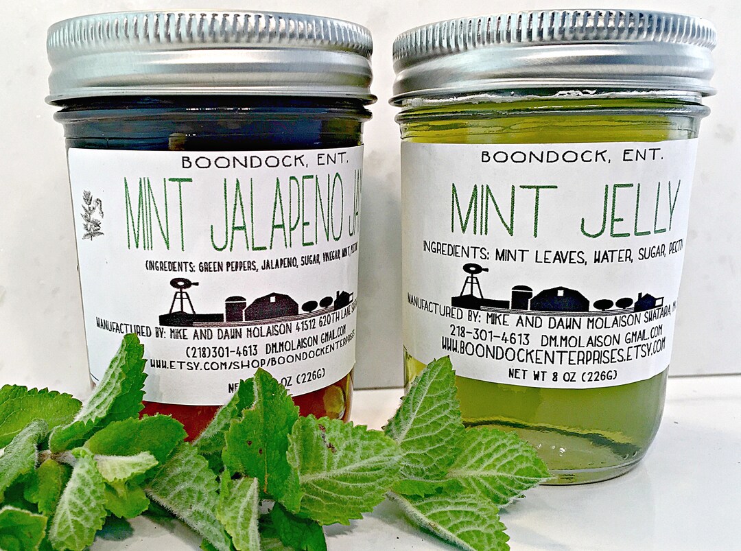 Mint Jelly and Mint Jalapeno Jelly Herbal Jelly in 8 Oz Jars Etsy