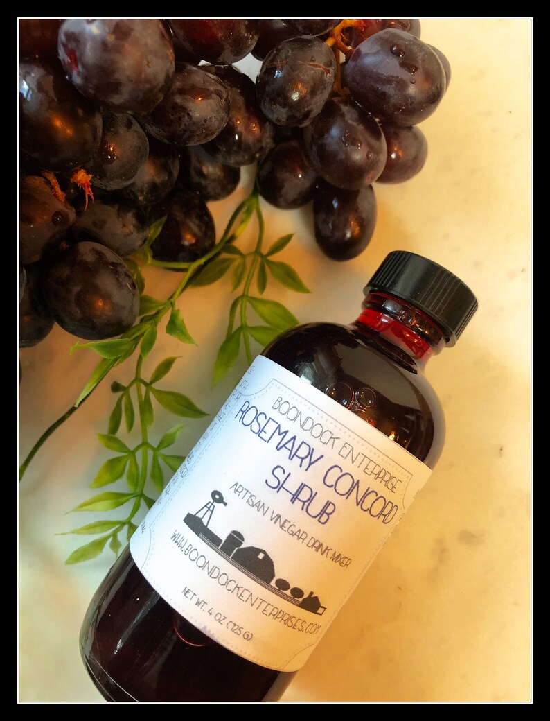 Rosemary Concord Shrub Herbal Infused Vinegar Drinking Etsy