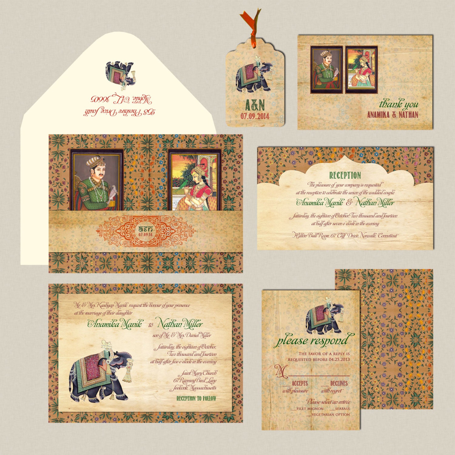 The Mughal Collection Indian Wedding Invitation Gatefold Etsy