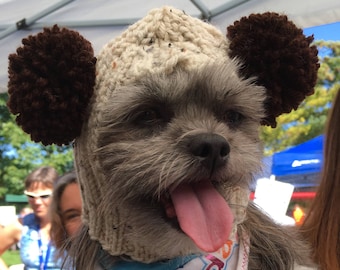 Dog Hat, CUSTOM ORDER, Ewok hat, Yorkie Hat, Maltese Hat, Greyhound Hat, Whippet Hat, Italian Greyhound Hat, Galgo Hat, Chihuahua Hat