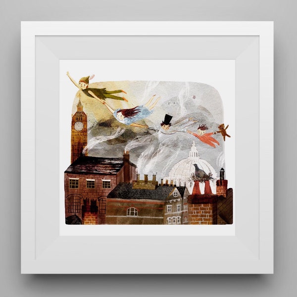 Peter Pan-8x8 Giclee print on archival paper from an original illustration by Heidi Griffiths