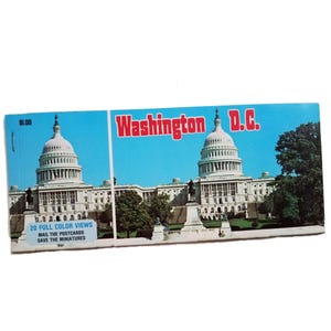Libro di cartoline di Washington DC degli anni '70 - 20 cartoline, mini cartoline, cartoline in miniatura, deltiologia, raccolta di cartoline, effimeri di carta