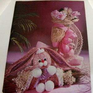 Mat Creations MM1241 Leisure Arts vintage craft pattern book by Virginia Walker, party favor basket, sachet, clown, beach bag, bunny image 5