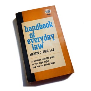 Handbook of Everyday Law - Martin J Ross, LL.B, Crest Book R697, 1960s law book, legal encyclopedia, law student gift, lawyer gift under 25
