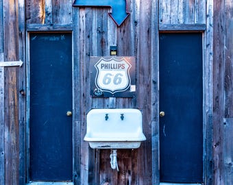 Route 66 Phillips 66 Sign Photography Print, Rustic Americana Wall Art