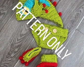 Patrón de conjunto de ganchillo Murloc para bebé