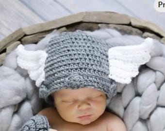 Newborn Viking Hat Crochet Photo Prop