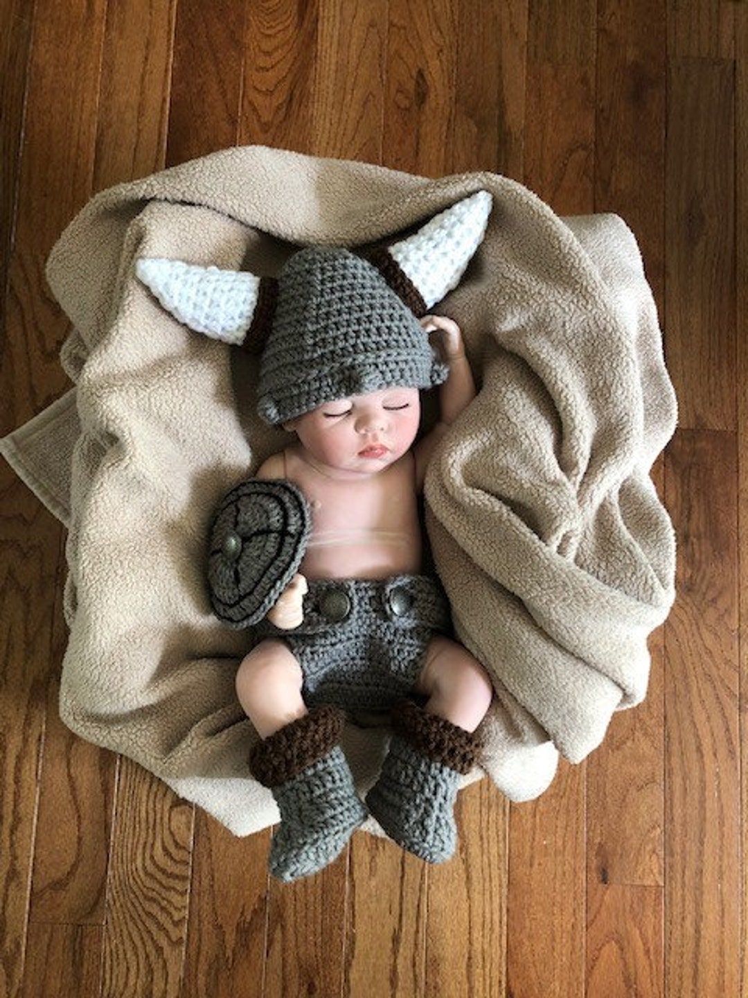 Baby 0-6 Months Viking Outfit Crochet