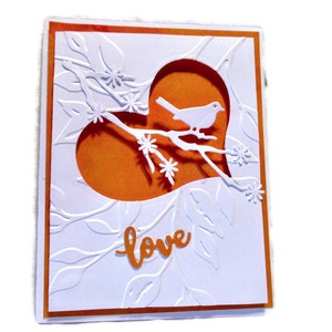 Dimensional die cut Grußkarte, handgemachte, leere Innenseite, eine elegante Designer-Karte, valentine, Herzhintergrund sendet Liebe