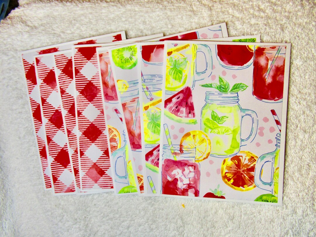 Summer Note Card Set of 8 With Envelopes, Blank Use as Invitations for ...