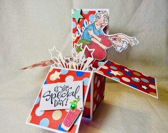 Dancing Couple Pop Up Card: Handmade Anniversary or Birthday Gift