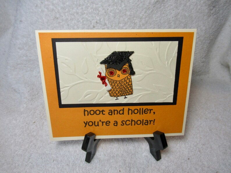 Graduation Card Featuring Owl Graduate Handmade Dimensional - Etsy