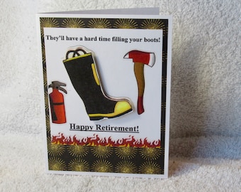 Firefighter Retirement Card: Handmade Dimensional Design