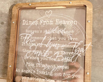 Dimes From Heaven Custom Wood Piggy Bank Memorial Bereavement