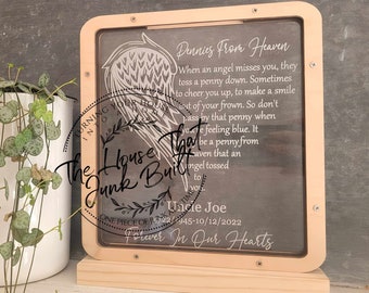 Memorial Pennies From Heaven Bank Angel Wing Heart Personalized