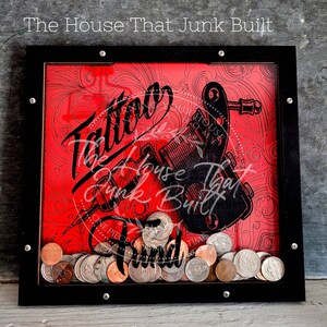 Tattoo Fund Wood Piggy Bank Savings Custom