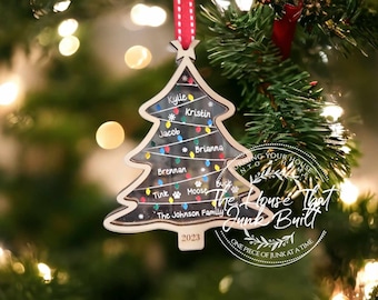 Christmas Ornament Christmas Tree with lights Custom Family ornaments