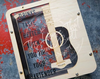 Tip Jar bartender guitar wood bank