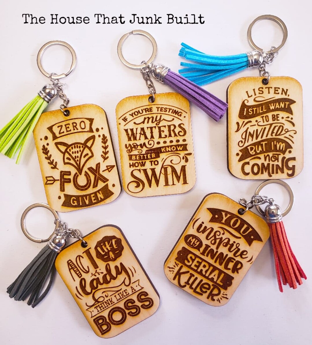 Handmade Wood Keychains Funny Sarcastic Snarky - Etsy