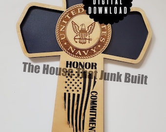 US Navy Cross Digital Download SVG Laser Cut File Glowforge