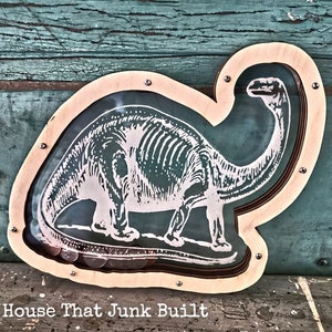 Brontosaurus Dinosaur Wood piggy bank