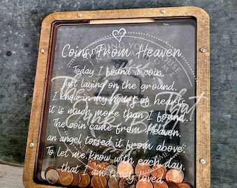 Coins From Heaven Piggy Bank Custom Memorial Bereavement Sympathy Loss Gift