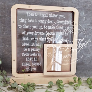 Pennies from Heaven Photo Frame Bank • Original Viral 2020 Design • Memorial Keepsake Gift • Coin Bank with Poem & Picture Slot