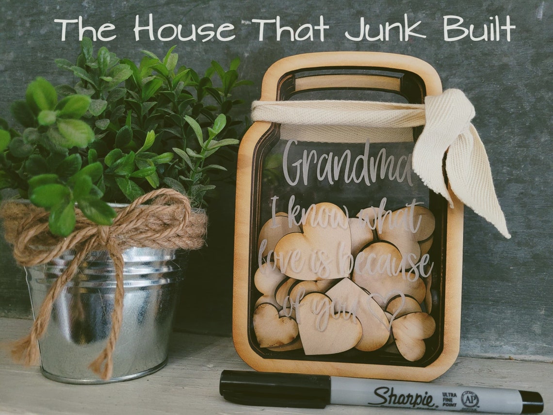 Download SVG File Wood Mason Jar Mother's Day Grandma Gift | Etsy