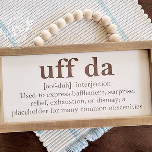 Uffda Definition Sign – Boho Beaded Hanger Wall Decor, Funny Scandinavian Saying, Rustic Nordic Decor, Norwegian Gift, Farmhouse Wall Art
