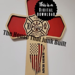 Fire Rescue Cross Digital SVG Download Laser Cut File Glowforge