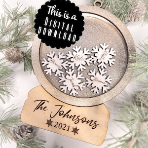 Custom Snowflake Globe Snowglobe SVG Digital File download