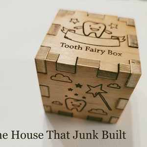 Tooth Fairy Box Wood Puzzle Box Toothfairy engraved Custom