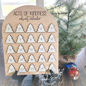 Advent Calendar Acts of Kindness wood