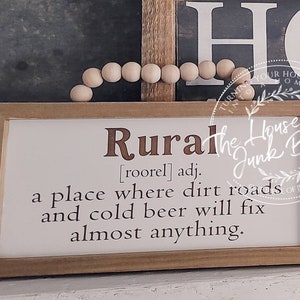 Rural Definition Sign – Boho Beaded Hanger Wall Decor, Rustic Country Living Sign, Farmhouse Style Wall Art, Handmade Gift for Homesteaders