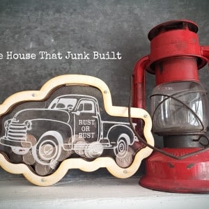 Vintage truck madera piggy bank rust o busto
