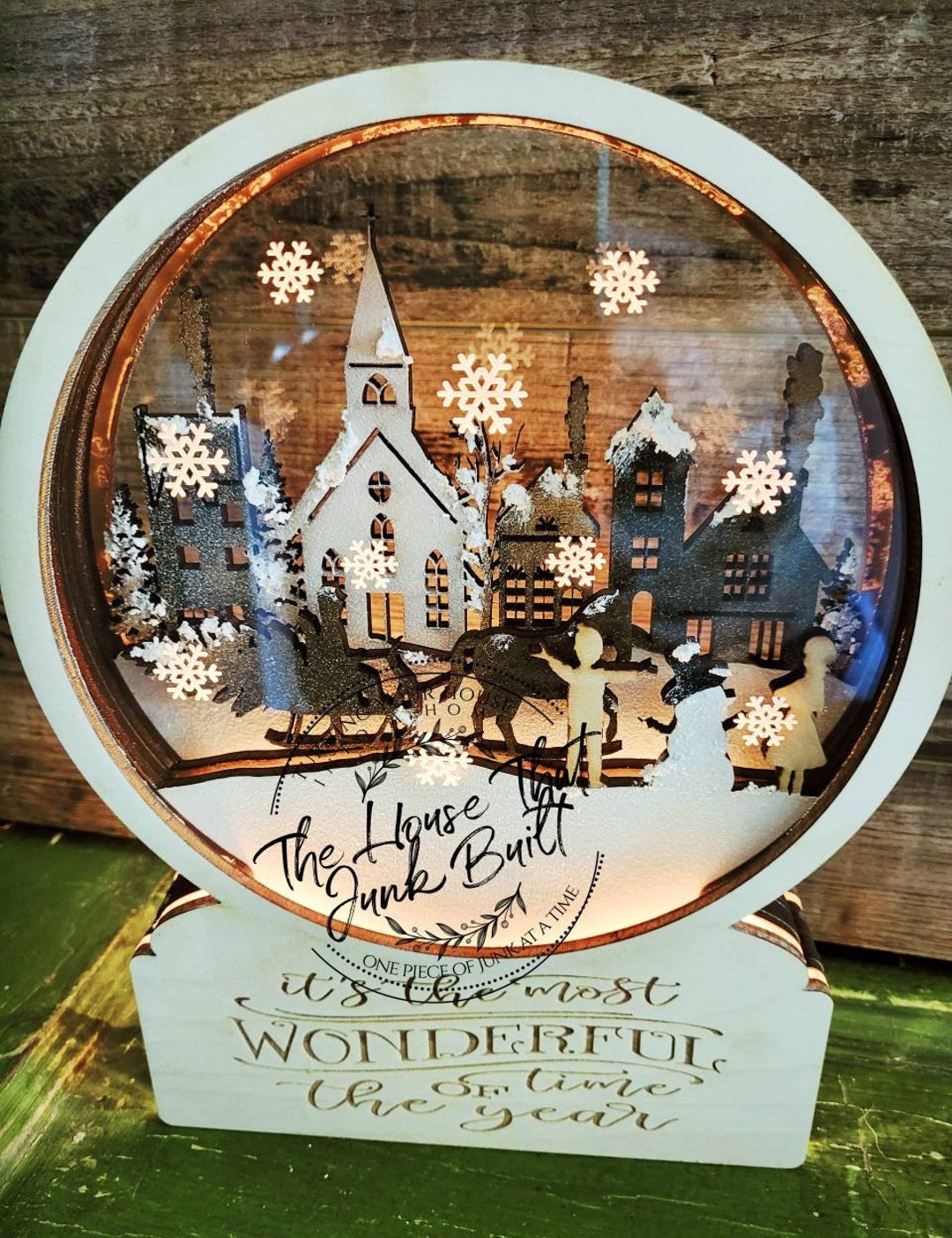Christmas Village Snow Globe Lighted Christmas Village Etsy