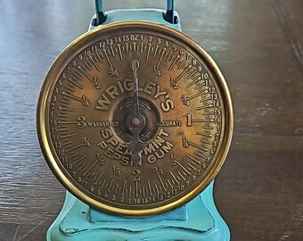 Vintage Wrigley's Spearmint Gum Scale | American Family Scale Co Chicago | Antique Advertising Kitchen Scale | 1916 Patent