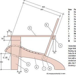 Adirondack Chair Plans, Do It Yourself, Lounge Chair Plans, Woodworking Plans, diy, Woodworking Projects.  METRIC measurements.