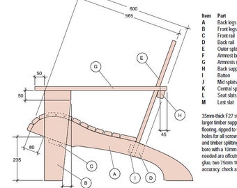 Adirondack Chair Plans: Easy Build, Metric Measurements (PDF Download)
