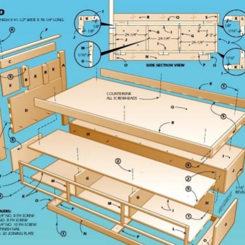 Do It Yourself Twin Bed With Storage Woodworking Plans Etsy