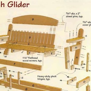 Instant PDF Download - DIY Porch Glider Woodworking Plans, Patio Glider Projects, Detailed Instructions and Diagrams, Intermediate Level