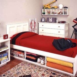 DIY Twin Bed with Storage Woodworking Plans - Instant PDF Download - Solid Construction - Detailed Instructions - Save Money!