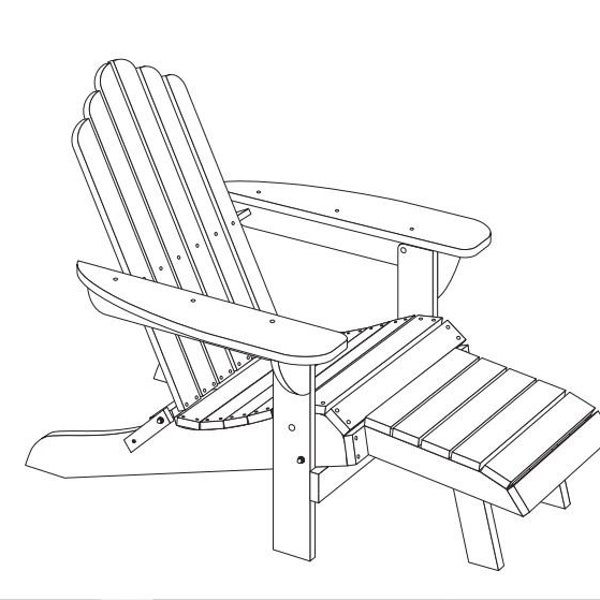 Do It Yourself, Adirondack Chair Plans, With Footrest, Woodworking Plans