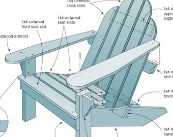 Adirondack Chair Plans, Do It Yourself, Woodworking Plans, Outdoor Furniture, DIY, (2 plans)