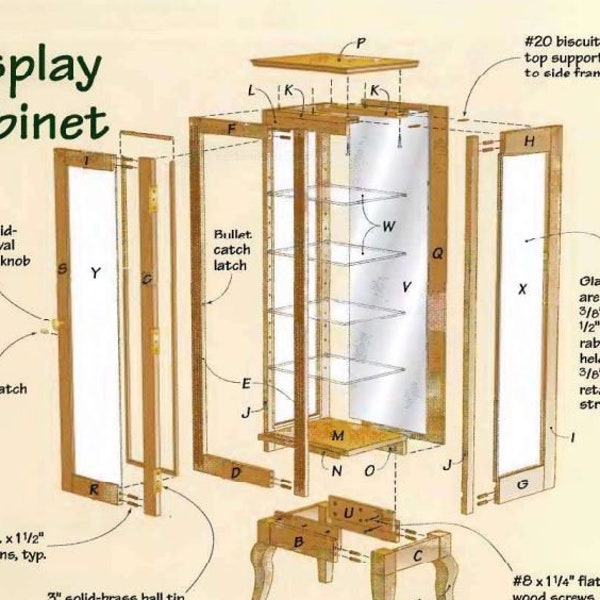 Woodworking Plans, Do It Yourself, Display Cabinet, Woodworking Projects, PDF Digital Download