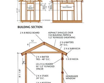 8x12 Garden Shed Plan: DIY Woodworking Project (PDF Digital Download)