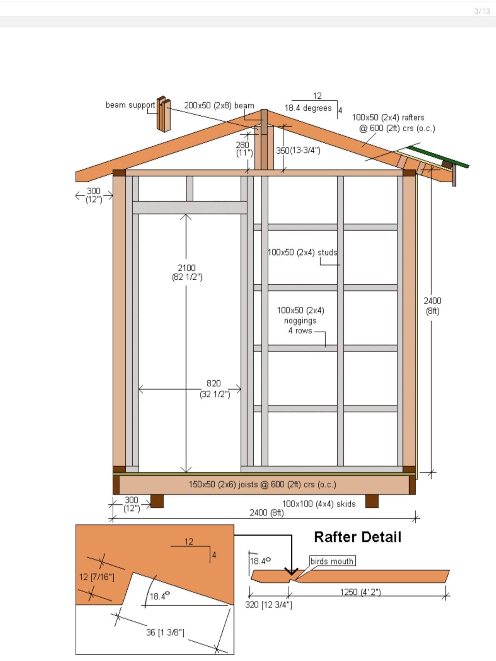 8x10 Storage Shed Plans: DIY Woodworking Project (PDF Digital Download