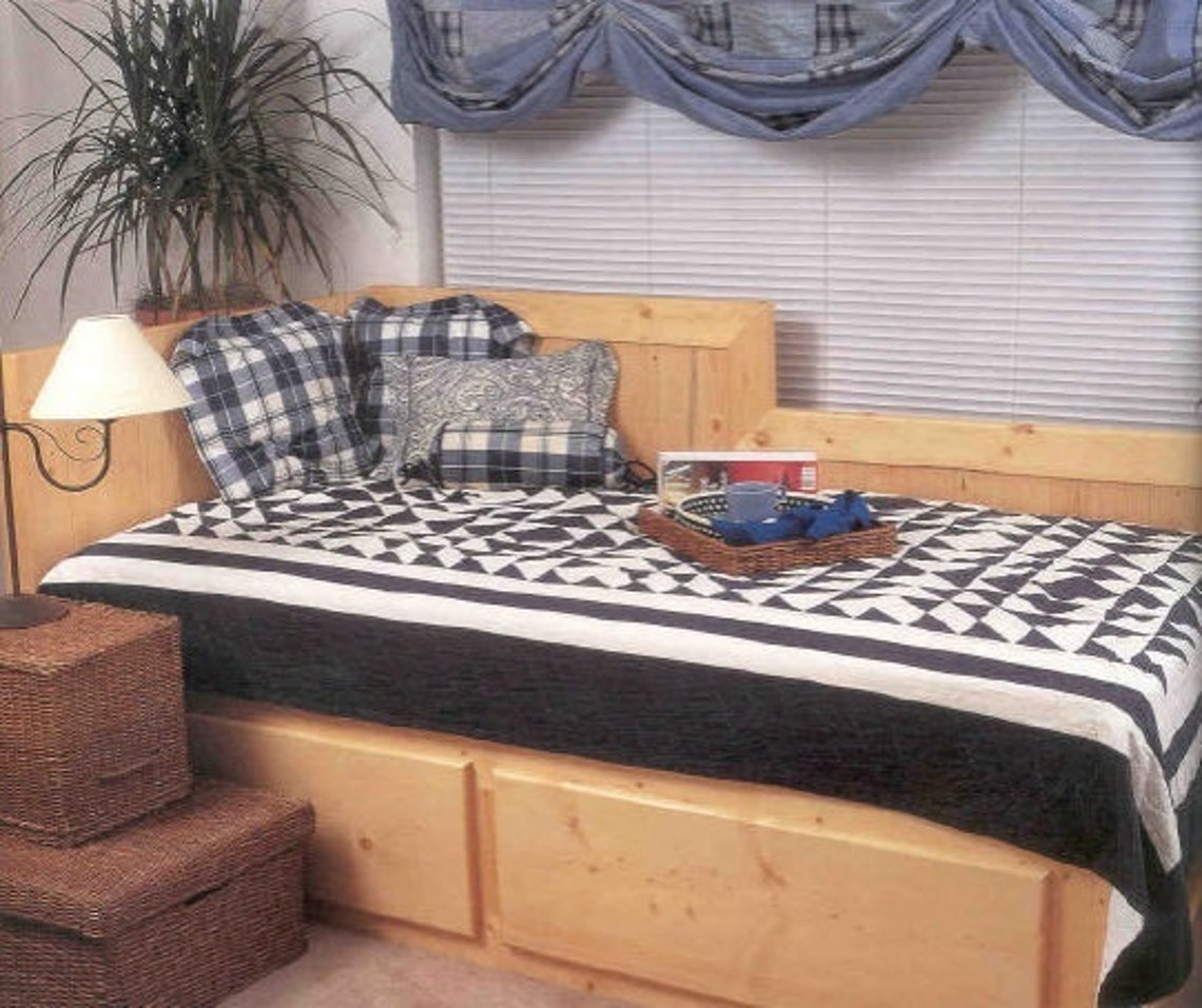 Do It Yourself Day Bed With Storage Woodworking Plans Etsy