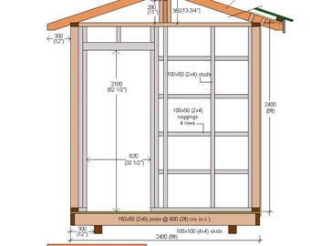 8x10 Storage Shed Plans: DIY Woodworking Project (PDF Digital Download)