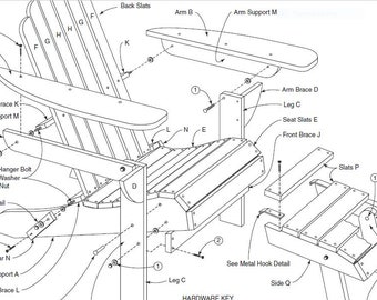 Woodworking Plans, Do It Yourself, Adirondack Chair, Woodworking Projects, PDF Digital Download